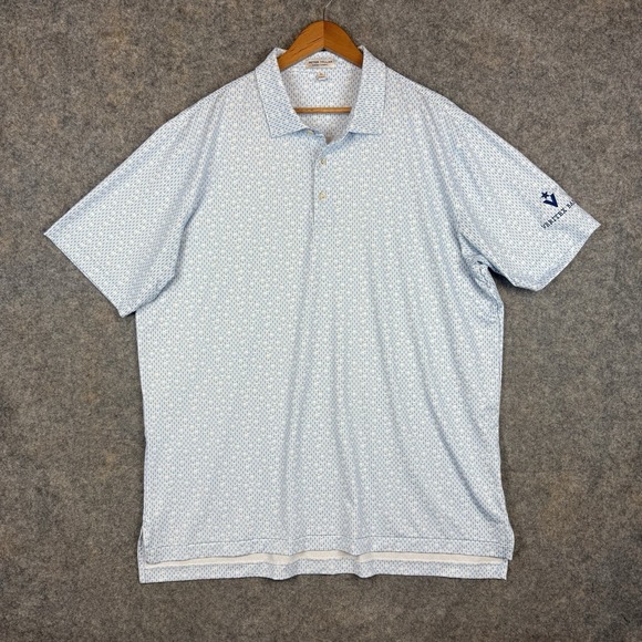 Peter Millar Other - Peter Millar Polo Shirt Mens XL Blue Wine Corkscrew Print AOP Golf Performance